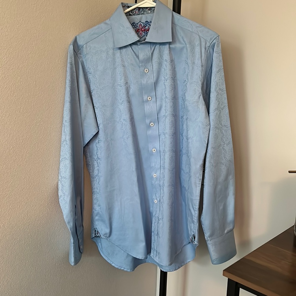 ROBERT GRAHAM light blue button up